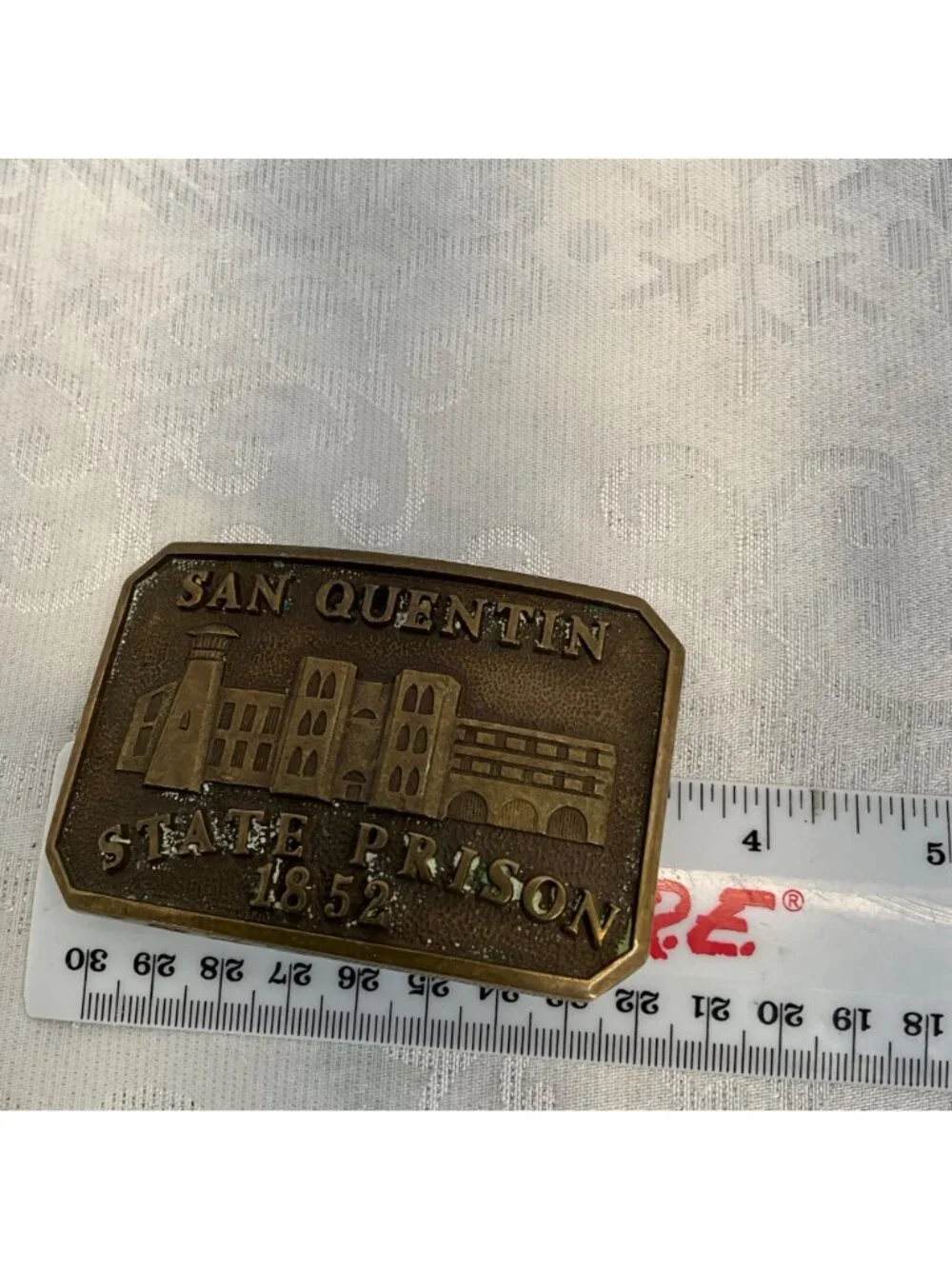 Vintage San Quentin State Prison 1852 Brass Belt buckle Corrections Guard CO-019